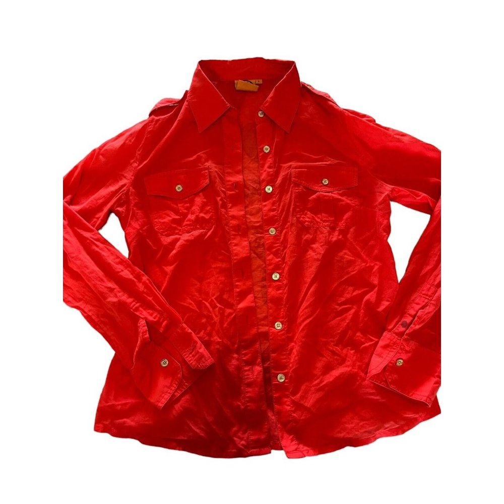 TORY BURCH COTTON LIGHTWEIGHT LONG SLEEVE BUTTON DOWN SHIRT SIZE 6